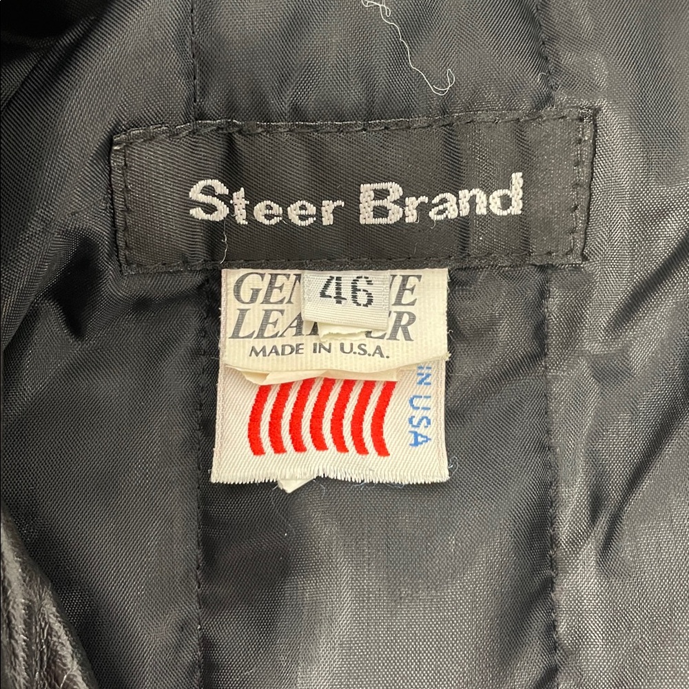 VINTAGE STEER BRAND GENUINE LEATHER MOTORCYCLE JACKET FTL-01-065 - Picture 8 of 10